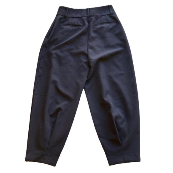 Express High Rise Ankle Pleated Pants Navy Blue Size 4 Short - Picture 5 of 7